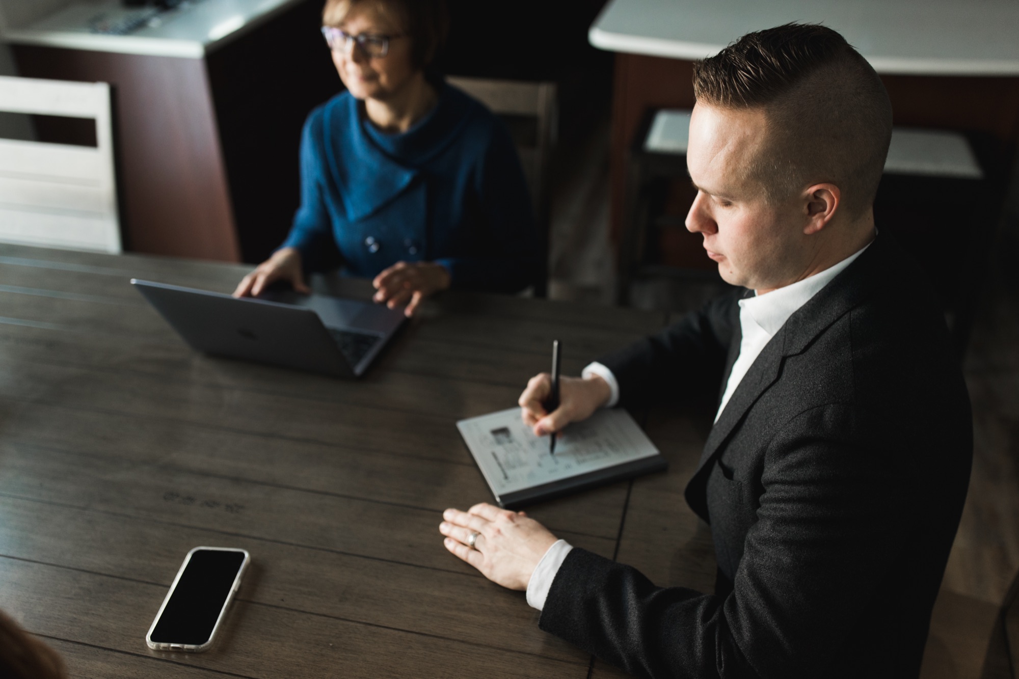 Andrew Yaggie in a working session with a client